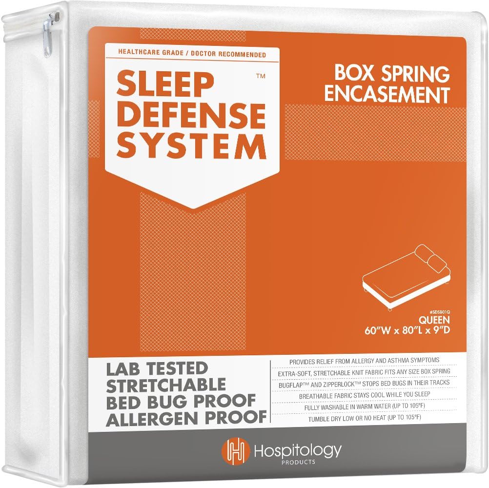 Queen Zippered Hypoallergenic Box Spring Encasement H797