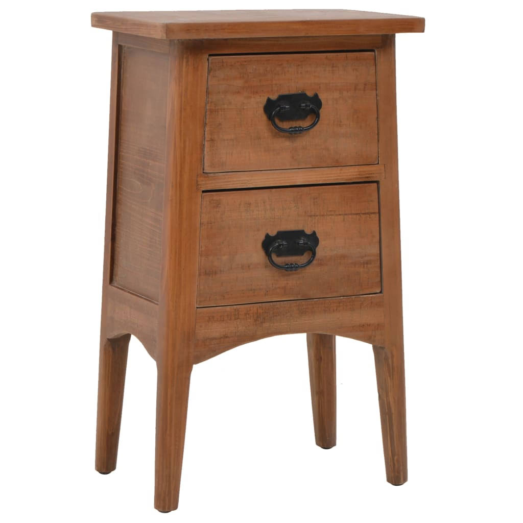 Brown Solid Fir Wood Bedside Cabinet 40x29x68 cm F5003