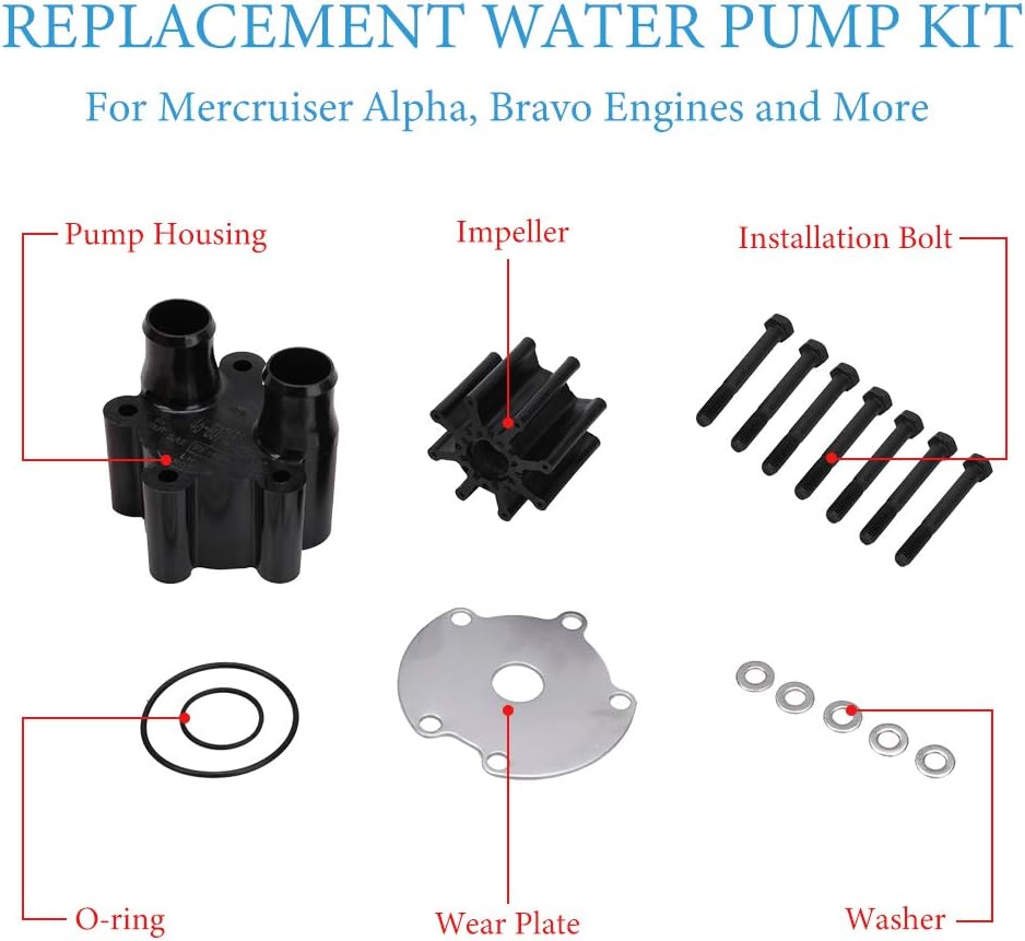 Water Pump Housing and Impeller Repair Kit Pack of 2 P7962