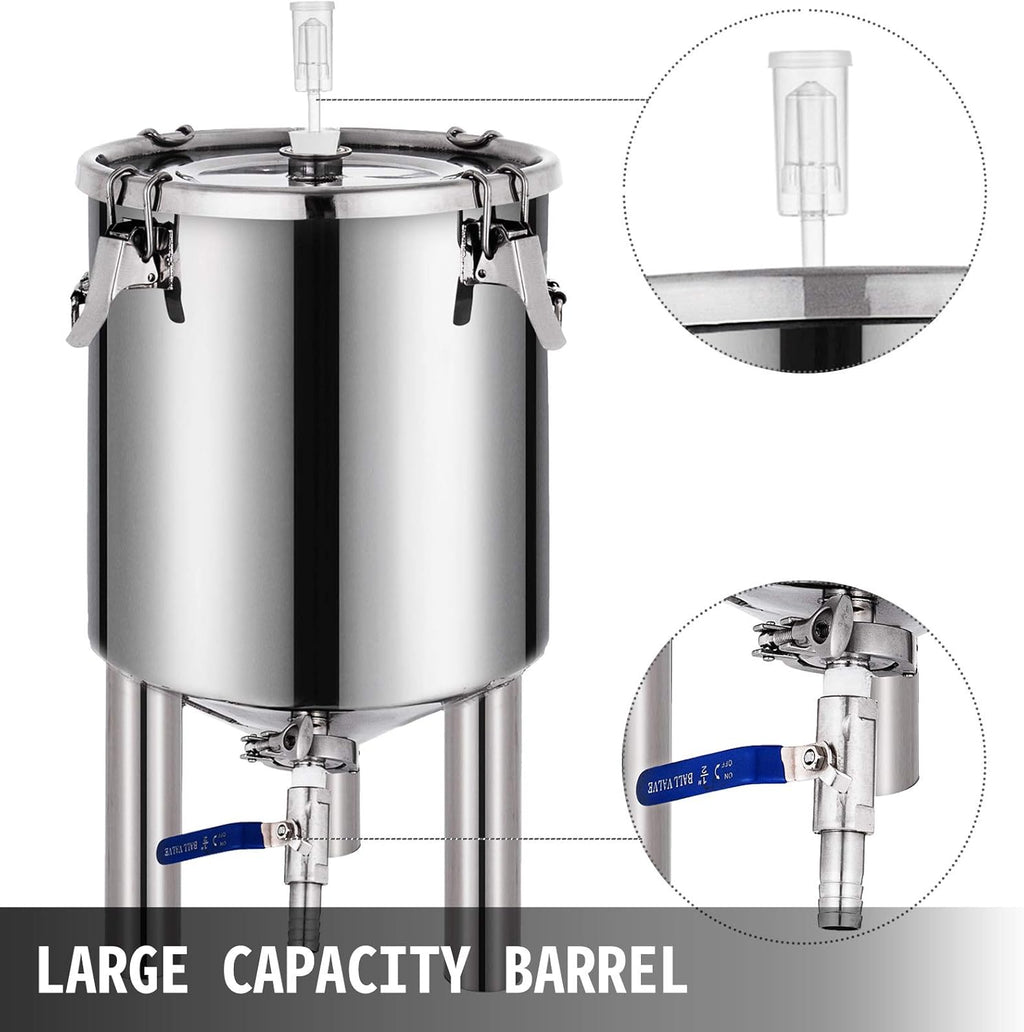 7 Gallon Stainless Steel Brew Bucket Fermenter with Conical Base T603