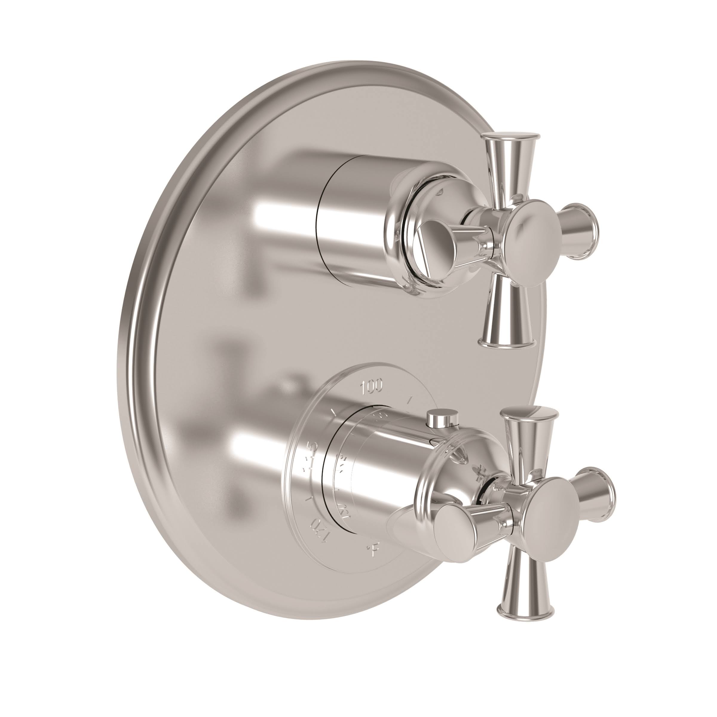 Gloss Black Round Thermostatic Trim Plate with Handle O1499
