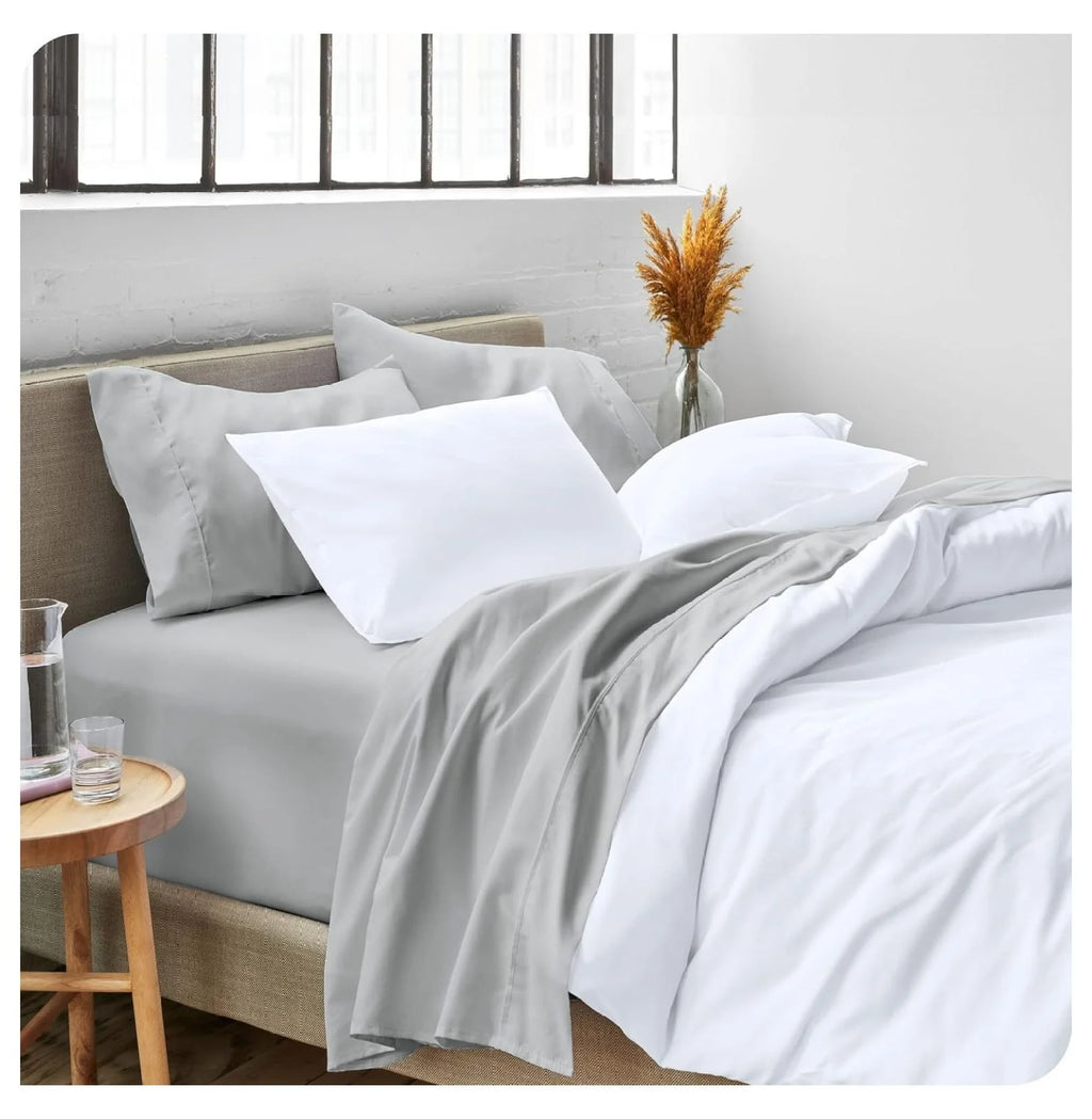 Full XL 4 Piece Microfiber Sheet Set, French Grey D76495