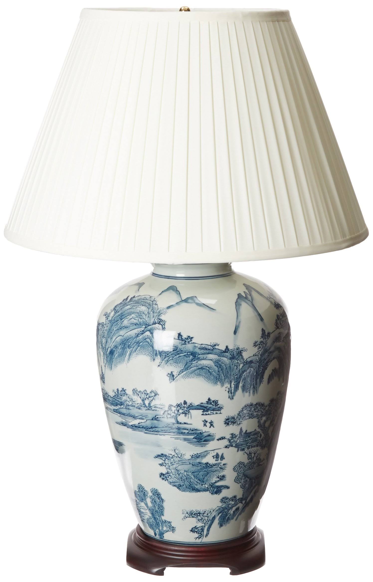 Blue and White Chinese Landscape Lamp O905