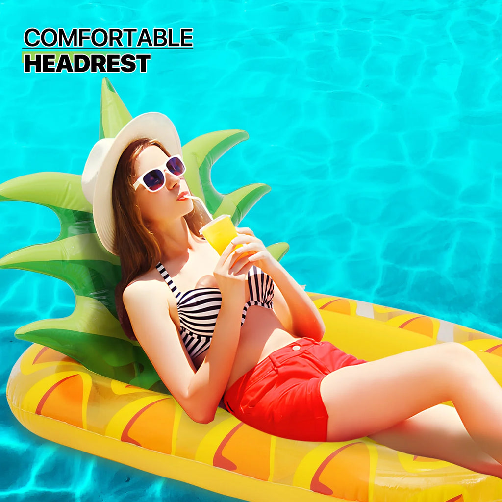 3-in-1 Pineapple Inflatable Pool Floats with Drink Holder, Yellow R104