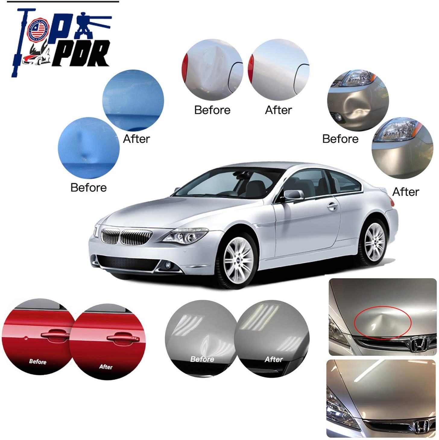 Paintless Auto Dent Removal Tools Set with Dent Pull Tabs H945