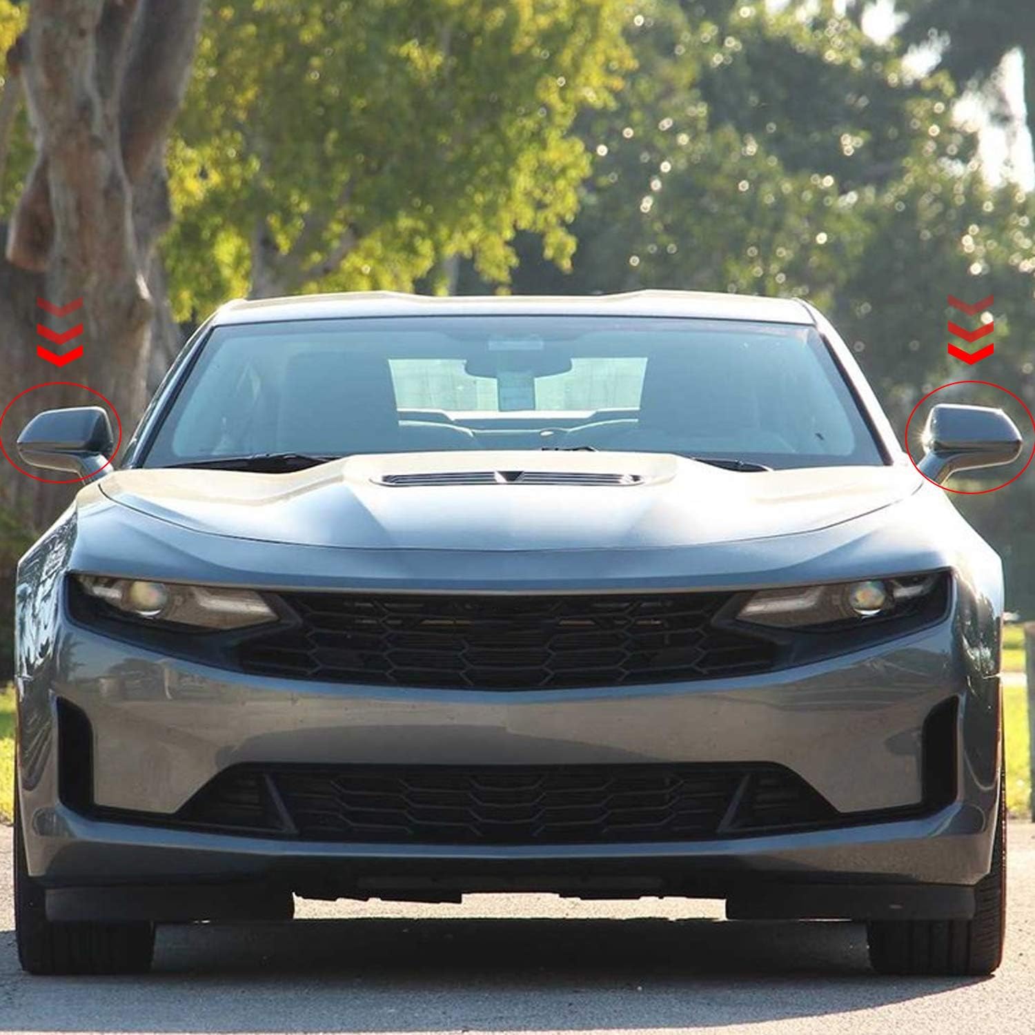 Red ABS Side Rearview Mirror Trim Cover for Chevrolet Camaro 2017 2021 A486
