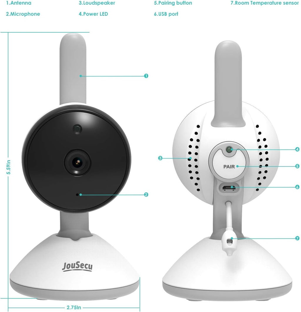 4.3 Inches LCD Split Screen Baby Monitor with 2 Camera H310609