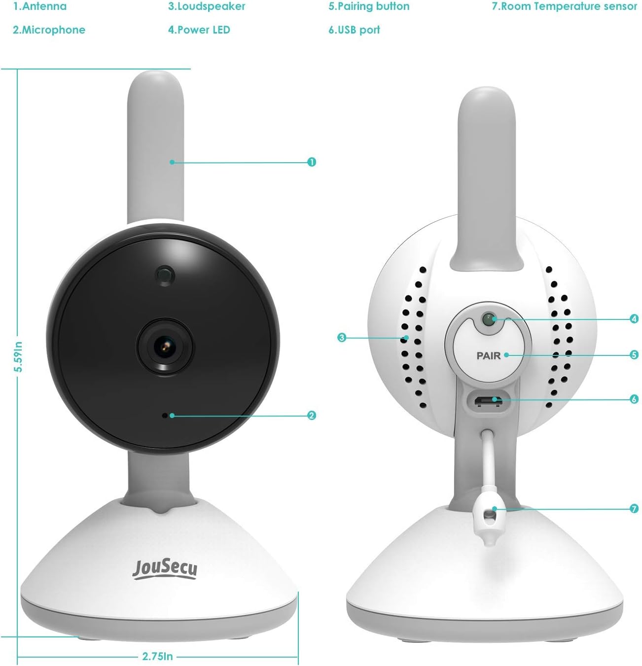 4.3 Inches LCD Split Screen Baby Monitor with 2 Camera H310609