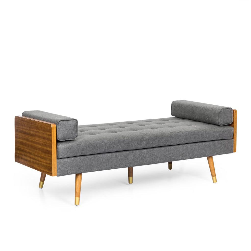 Gray Fabric Tufted Chaise Lounge W603698