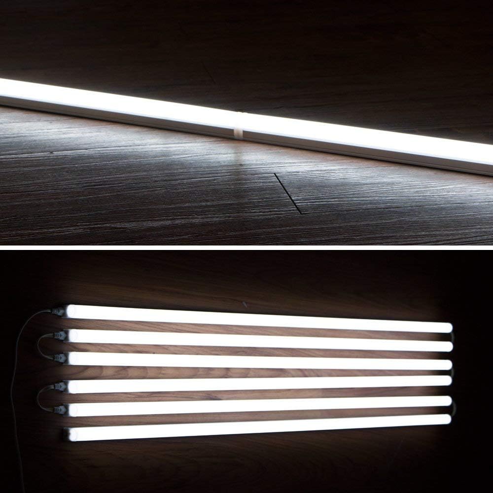 LED T5 Integrated Single Fixture, 4FT, 2200lm, 6500K, 20W, Utility Shop Light J8590