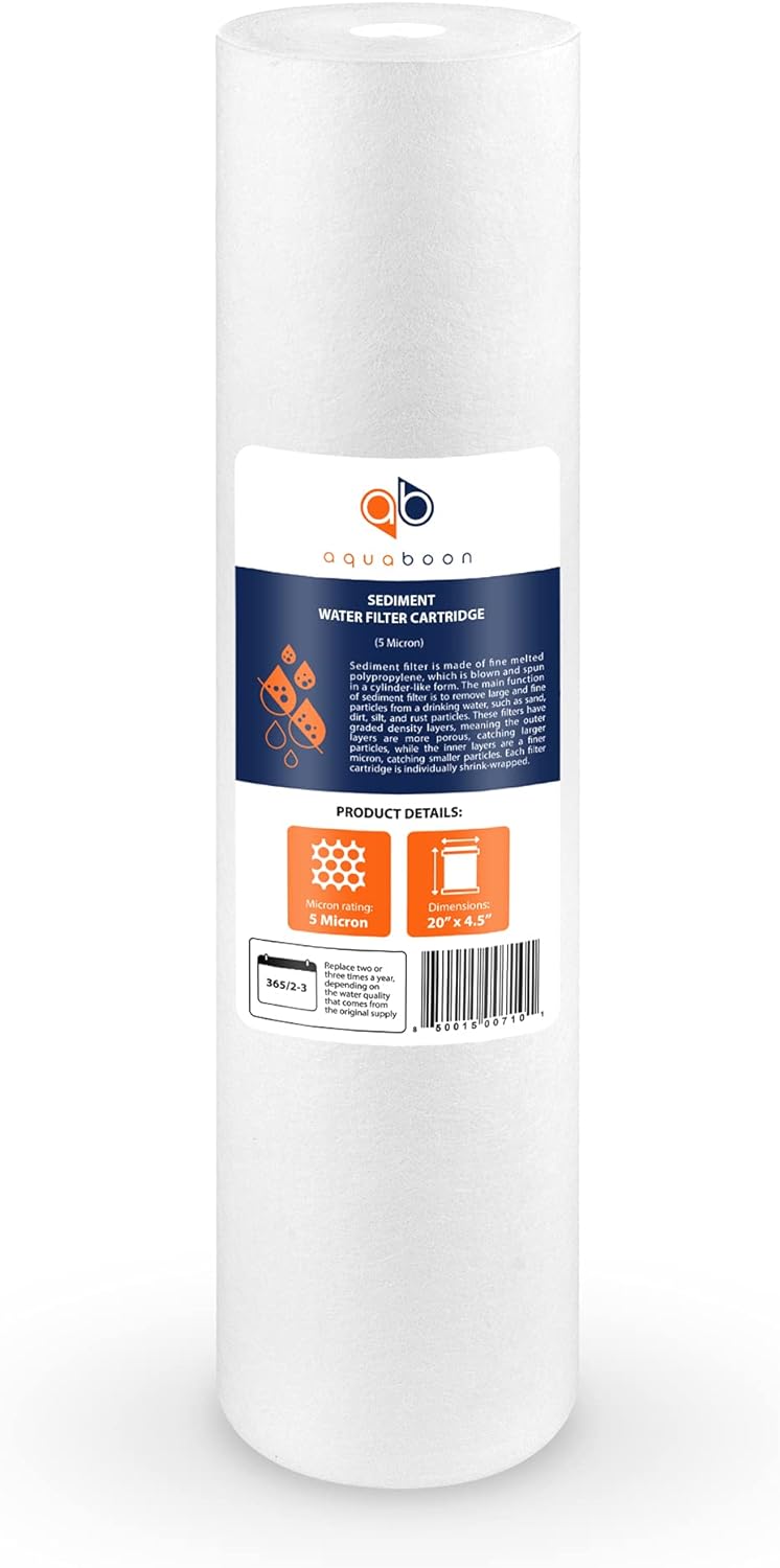 20” x 4.5” 3-Stage Whole House Water Filter System with Bracket, Sediment And Carbon 5 Micron R317761