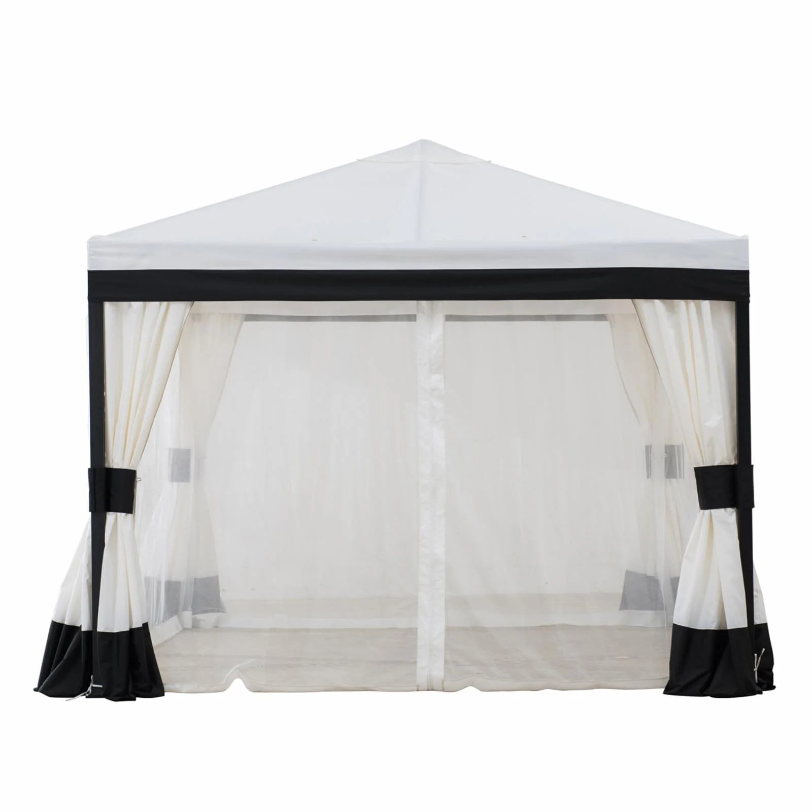 Black and White Steel Gazebo W260