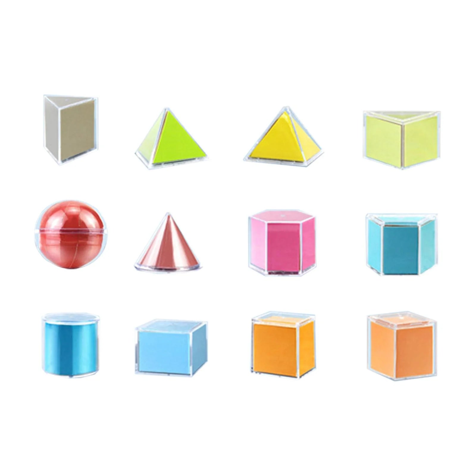 12 Pieces 3D Geometric Shapes Blocks Educational Toy W360