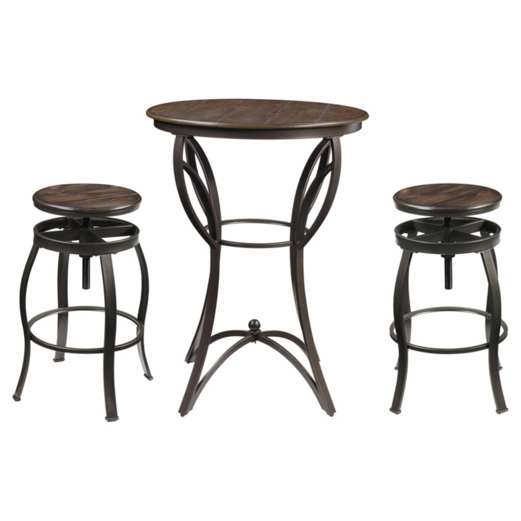 Walnut Sandy Black 3PC Bar Set O10503