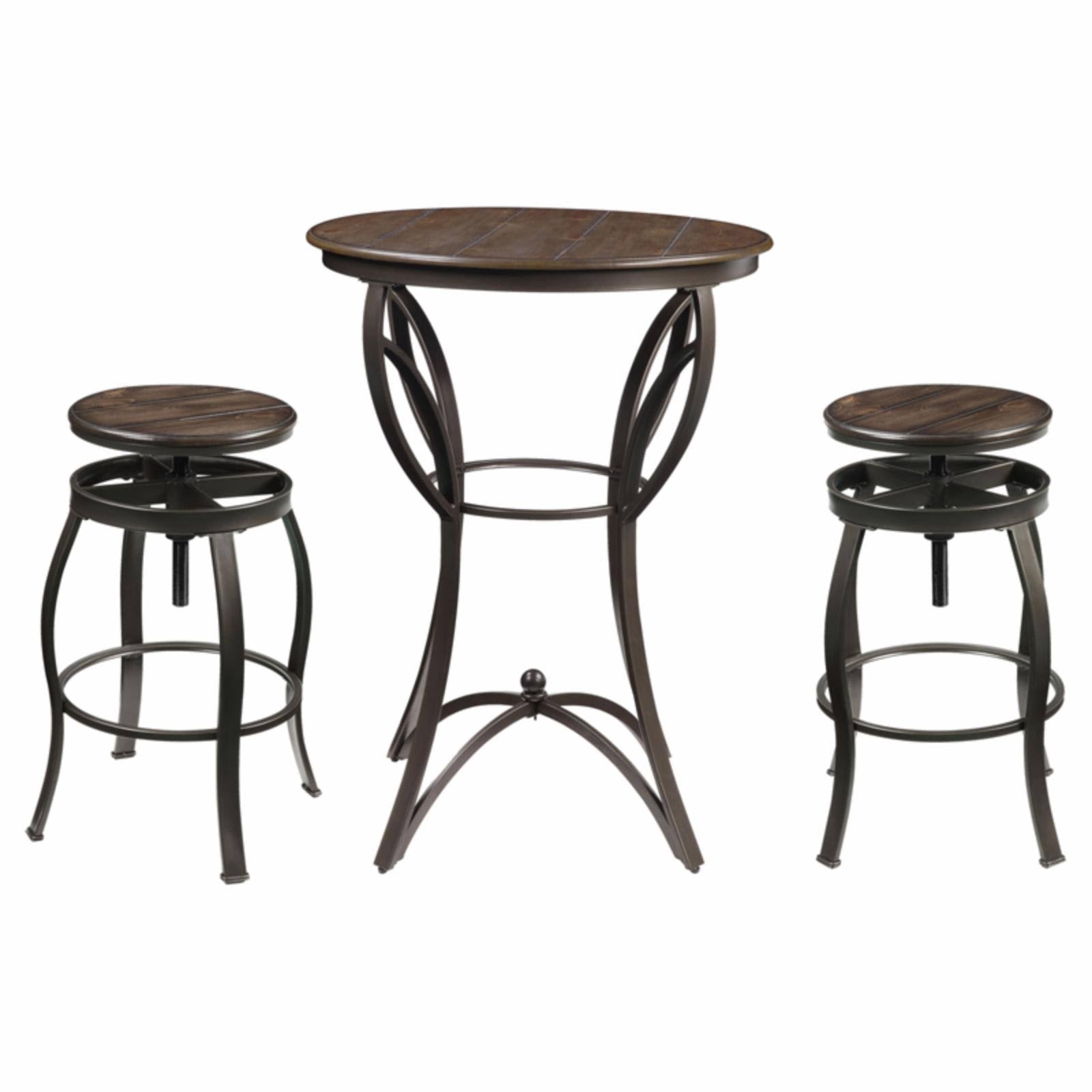 Walnut Sandy Black 3PC Bar Set O10503