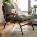 Rustic Metal Legs Accent Chair S14657