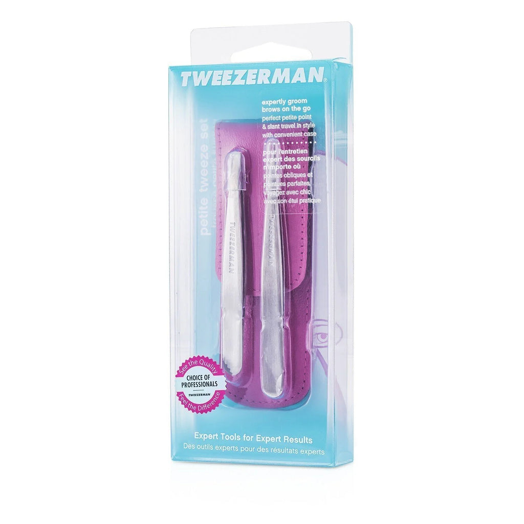 Slant Tweezer + Point Tweezer Set with Leather Case B76657