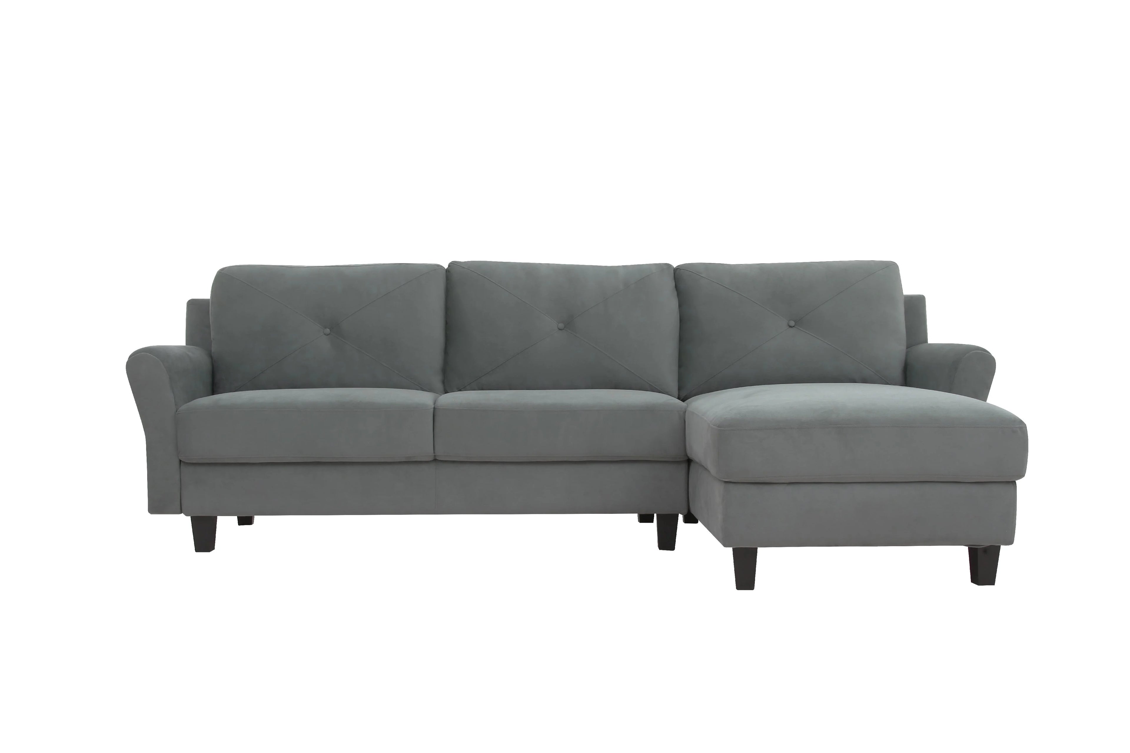 Dark Gray Microfiber Sectional Sofa Q3724