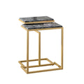 Gold/Black Faux Marble Top Nesting Tables L910556