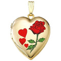Solid 14K Yellow Gold Sweetheart Locket Necklace Pendants N112