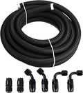 3/8 6AN Fuel Line 10ft High Pressure Nylon Braided Stainless Steel Hose Fitting Kit Pack of 2 V956587