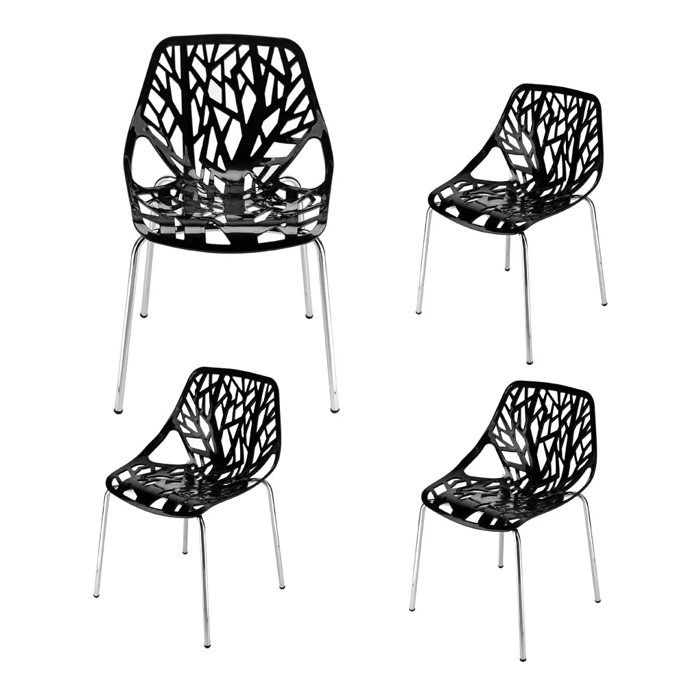 White Shell Lounge Plastic Dining Chair (Set of 4) K97846