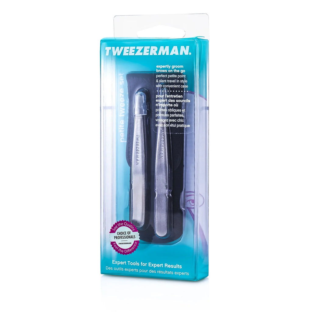Slant Tweezer + Point Tweezer Set with Leather Case B76657