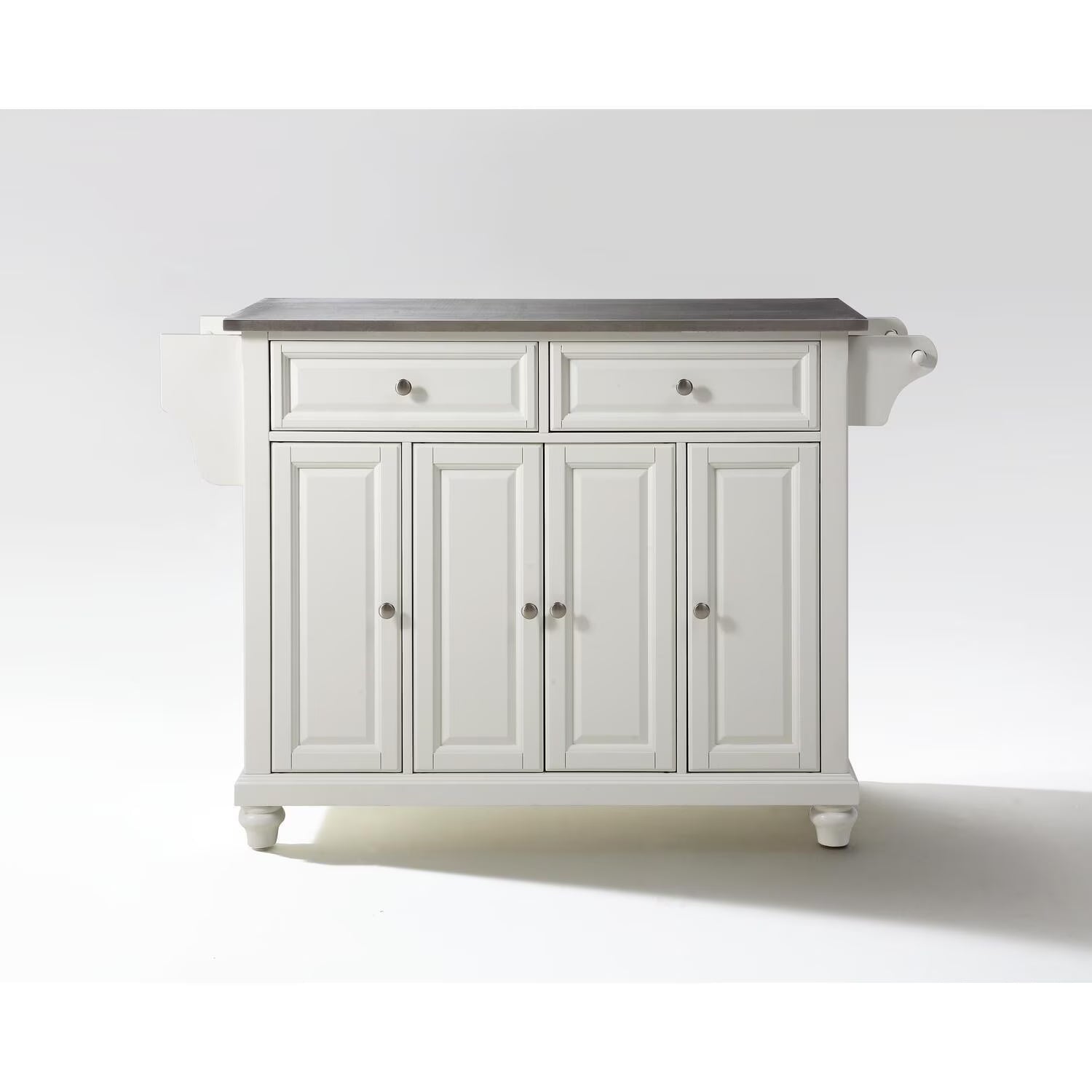 White/Silver Wood Kitchen Island O37859
