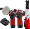 12V Cordless Li-ion Mini Polisher, Impact & Ratchet Wrench Combo Tool Kit with 2 Batteries D7423