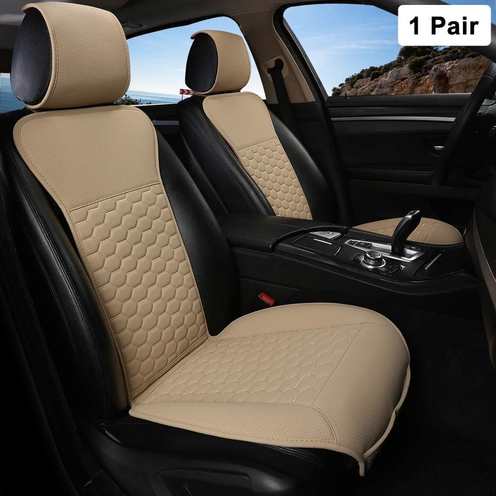 Black PU Leather Front Car Seat Covers Pack of 2 P725880
