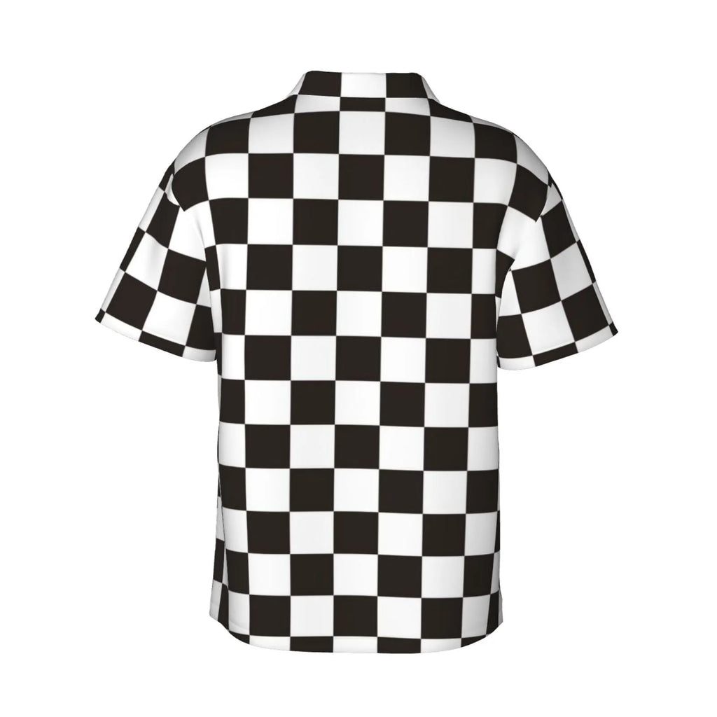 Black and White Checkerboard Hawaiian Shirts F34513