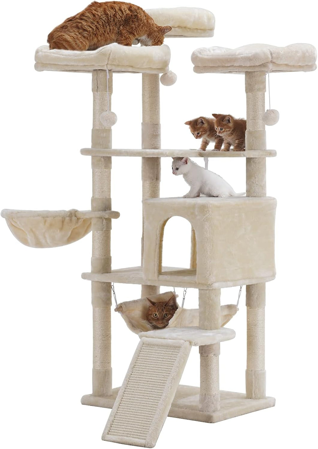 Smoky Gray Cat Tree with Scratching Posts Y878