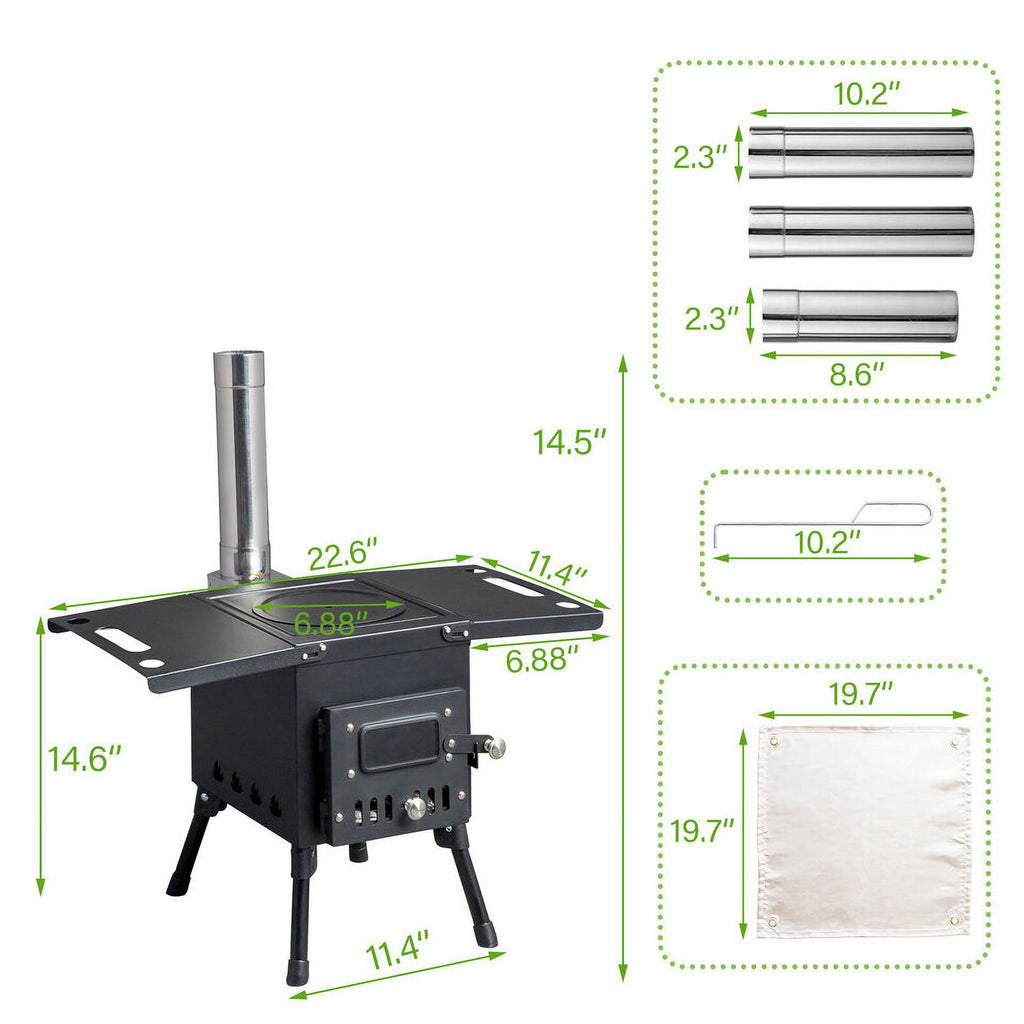 Stainless Steel Portable Camping Stove With 3 Pipes Y8270
