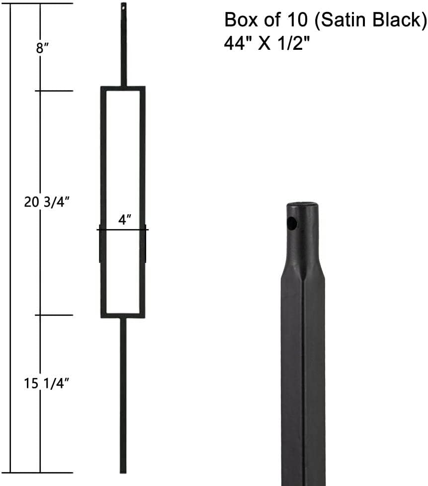 Wrought Iron Balusters Set of 10 Satin Black X317