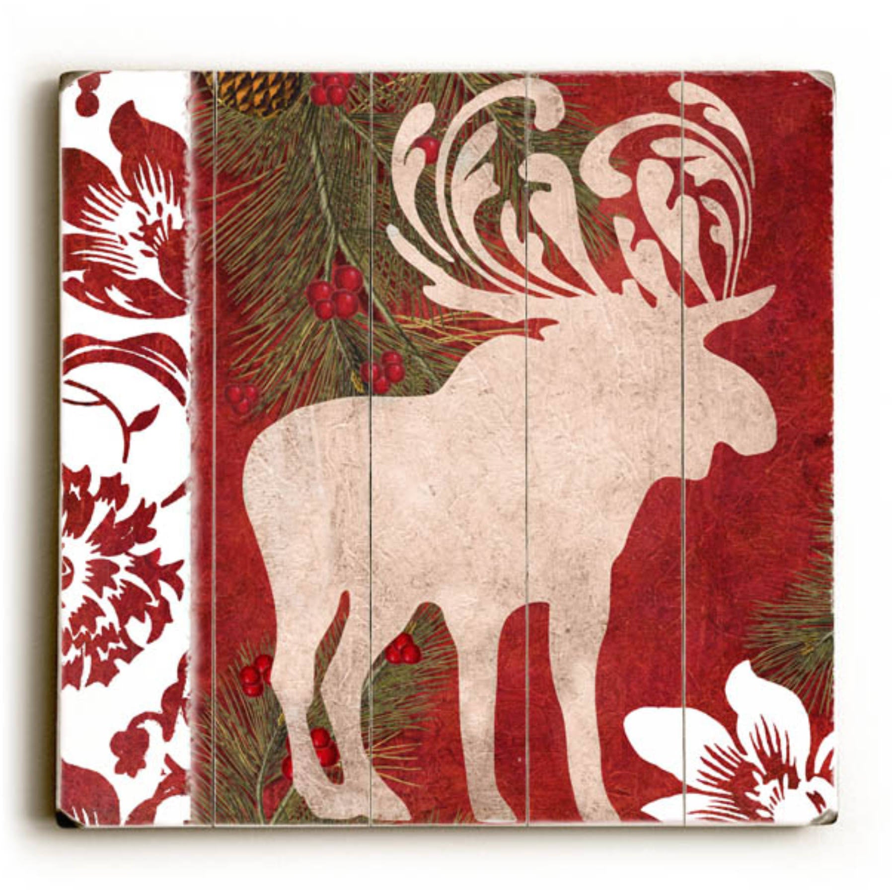 Christmas Moose Wood Sign G540959