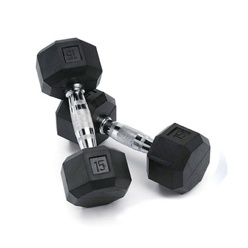 Deluxe Rubber Dumbbells 15-Pound (Pair) N649850