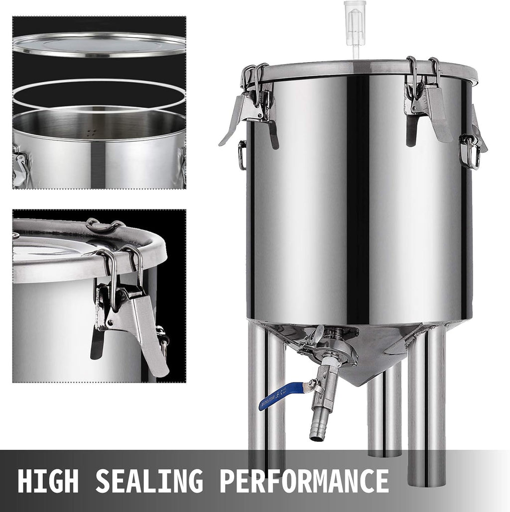 7 Gallon Stainless Steel Brew Bucket Fermenter with Conical Base T603