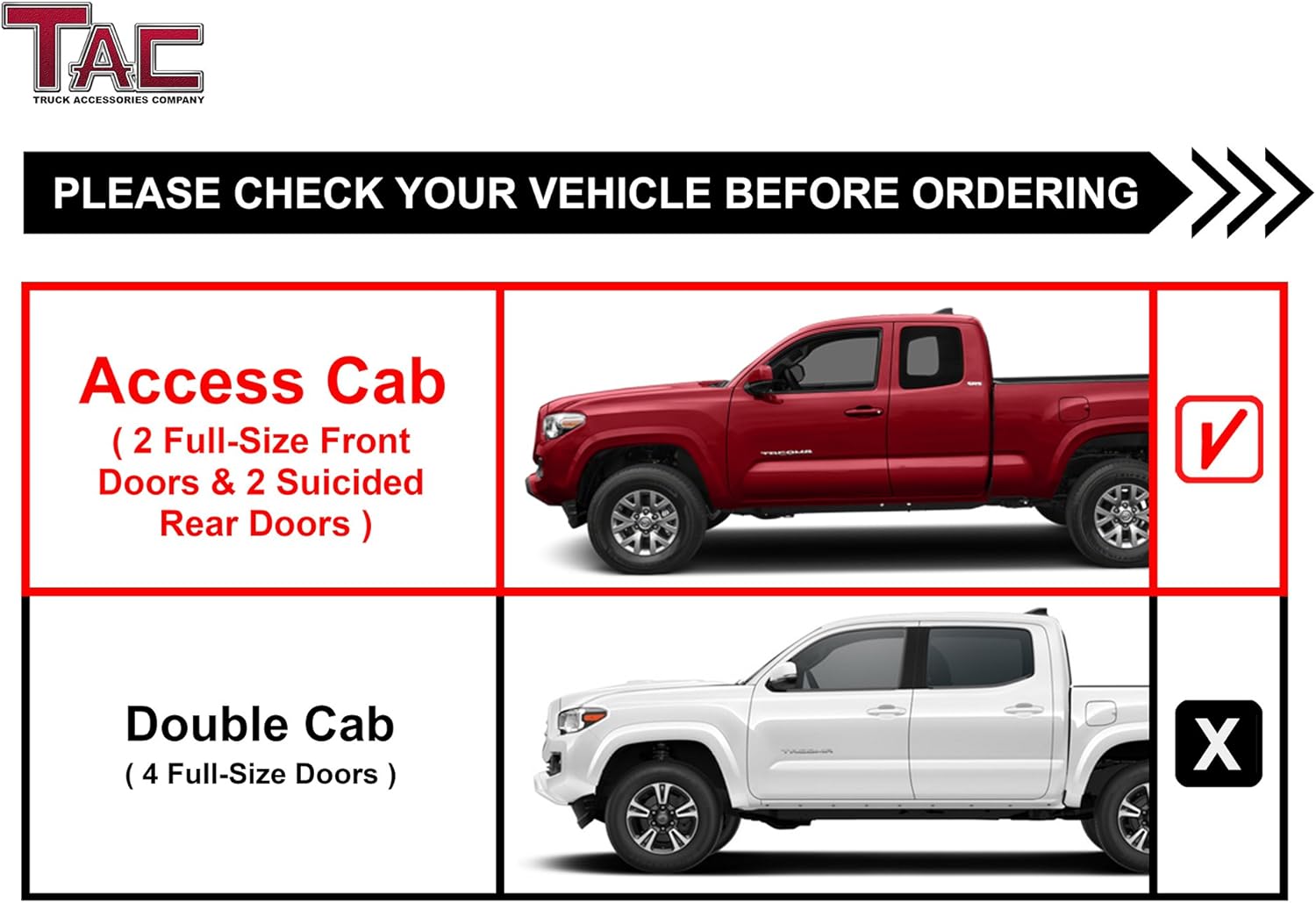 Black Oval Side Bars Running Boards for Toyota Tacoma Access Cab X292