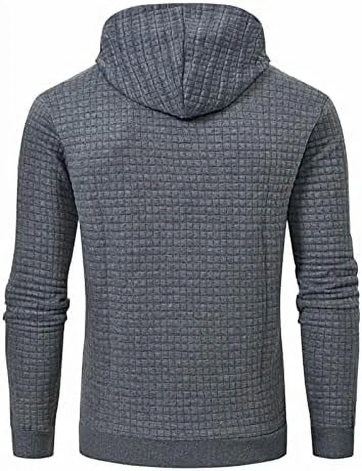 Gray Plaid Pullover Hoodie I784883