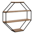 Octagon Floating Wall Shelf Rustic Brown 24x24 F893