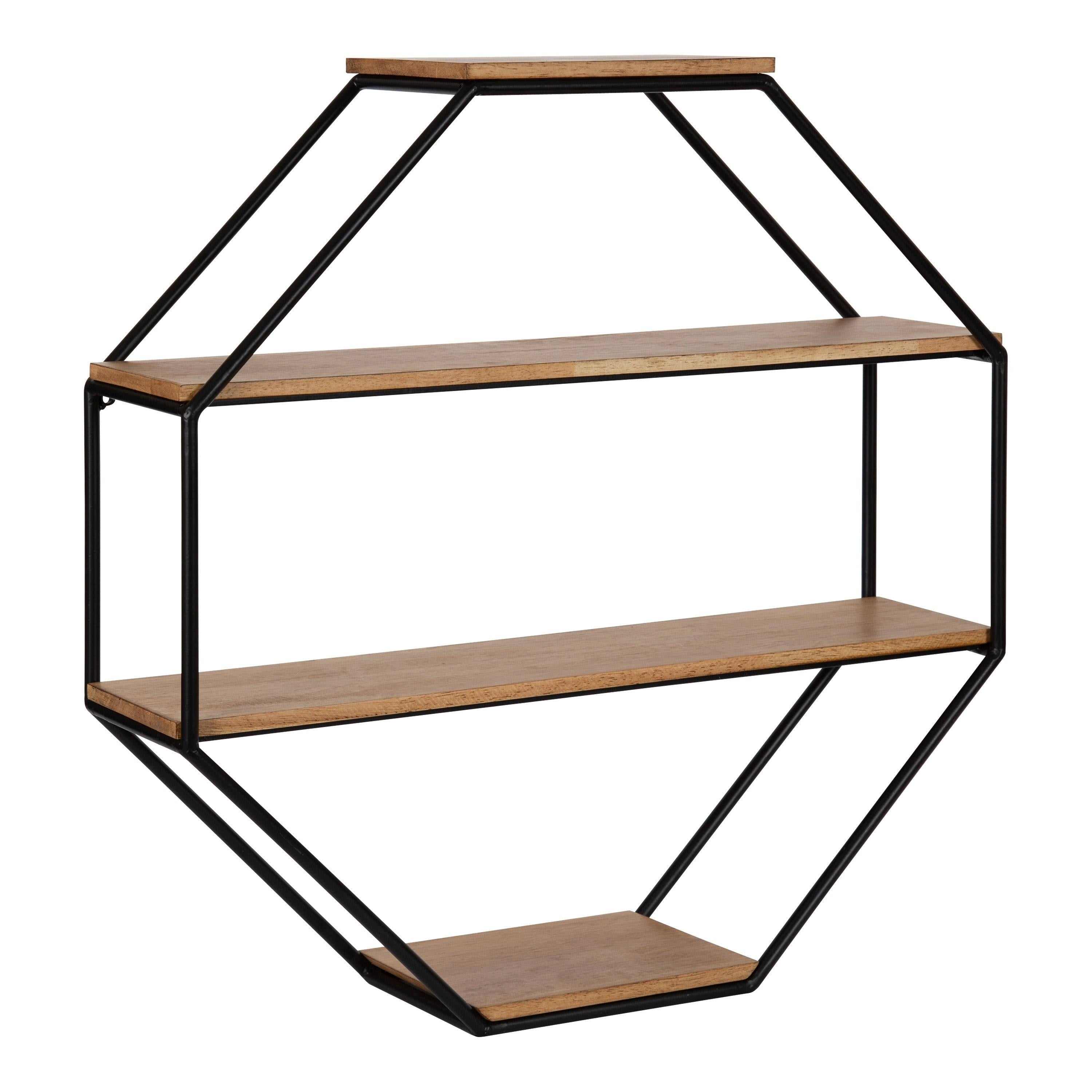 Octagon Floating Wall Shelf Rustic Brown 24x24 F893