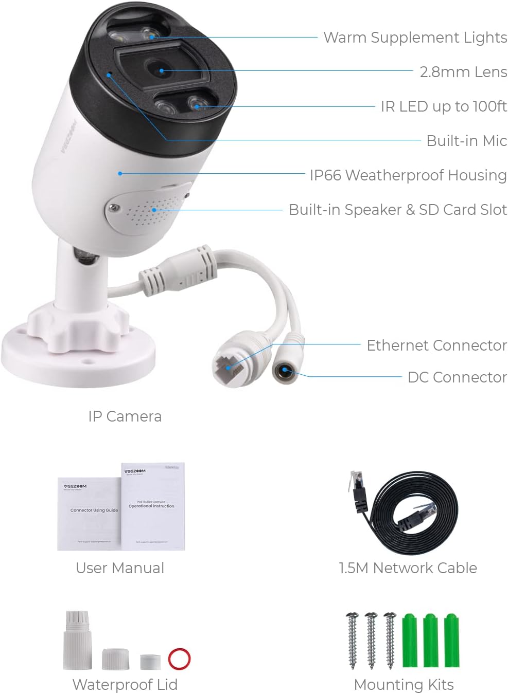 5MP PoE IP Camera with Full-Color Night Vision L680828