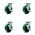 6x22 x 2x22 Polyurethane Swivel Caster Set with Brakes I1084