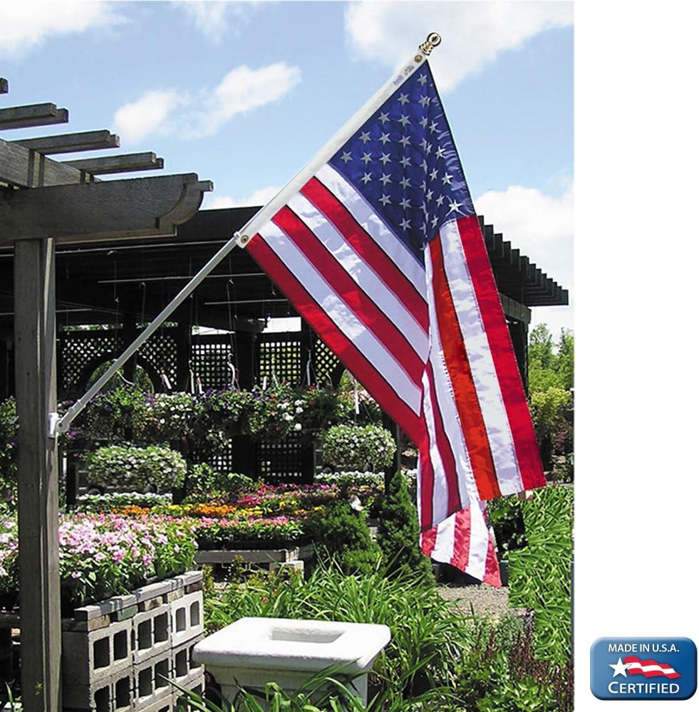 5x8 ft American Flag with Sewn Stripes, Embroidered Stars and Brass Grommets K8291