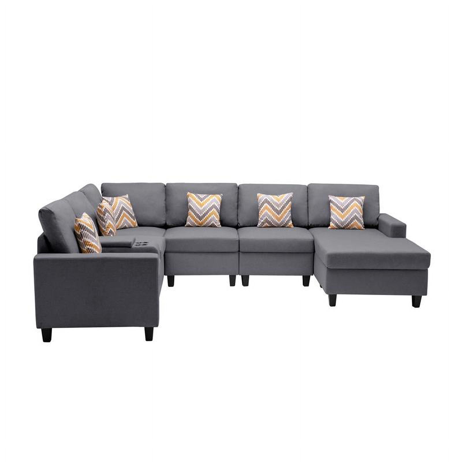 Gray Fabric Reversible Sectional F6546