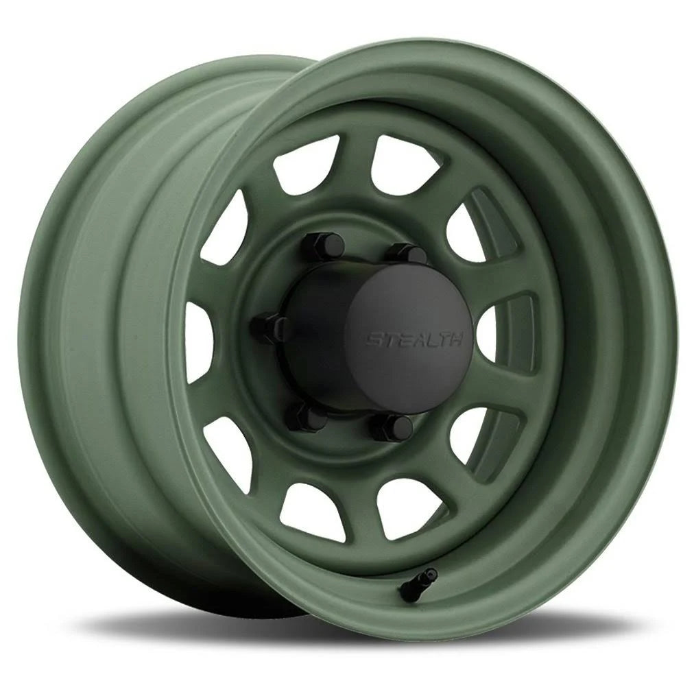 16 x 8 in. 6 x 5.5 in. Stealth Daytona Wheel - Camo Green N96169