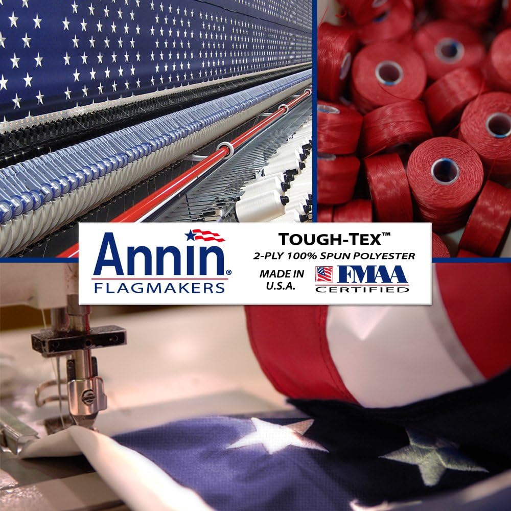 5x8 ft American Flag with Sewn Stripes, Embroidered Stars and Brass Grommets K8291