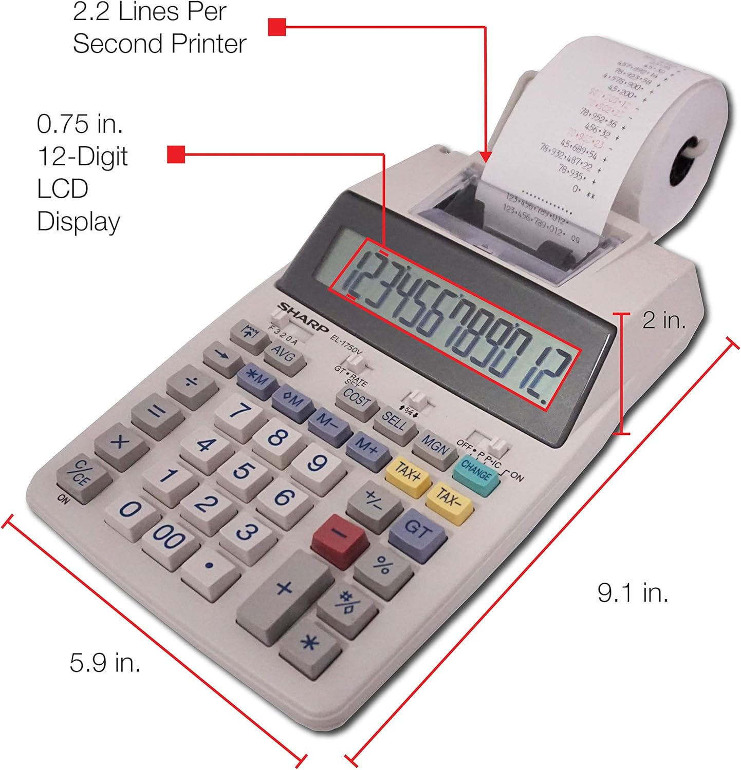 Two-Color Printing Calculator S390