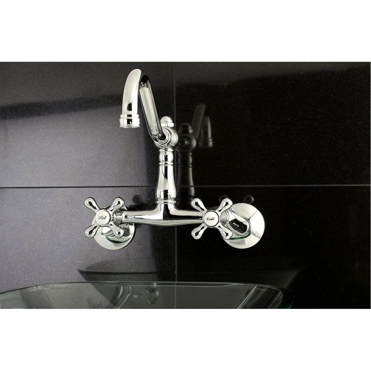 Vintage Adjustable Center Wall Mount Kitchen Faucet, Matte Black W24000