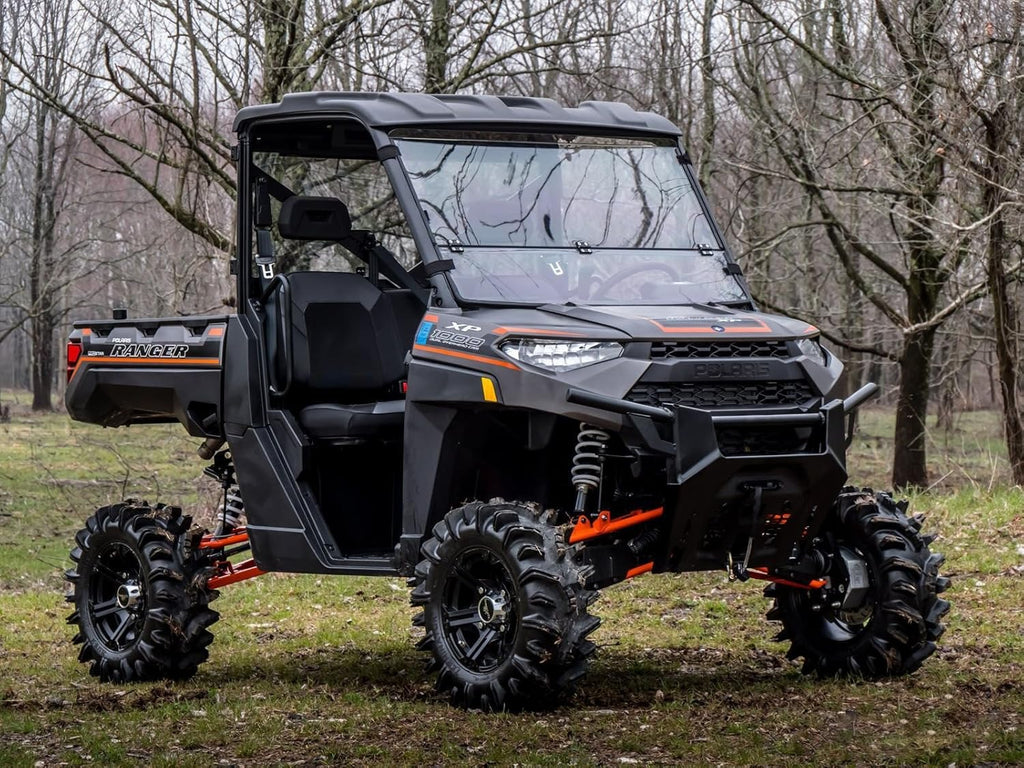 Scratch Resistant Flip / Fold Down 2-in-1 Windshield for Polaris Ranger XP 1000, 1/4 Thick Polycarbonate V79671